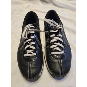 Nike Delight II Womens 8.5 Leather Golf Black Gray TaC Soft Cleats Sport Shoes